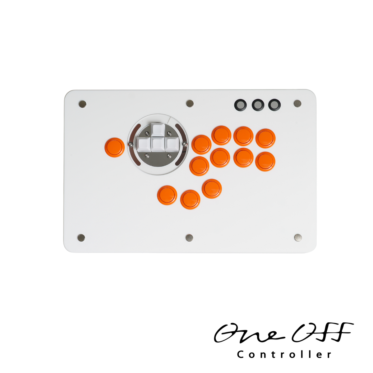 レバーレスコントローラー V1 ファインマットホワイト×オレンジマダー｜製作事例 #2053｜One-Off Controller