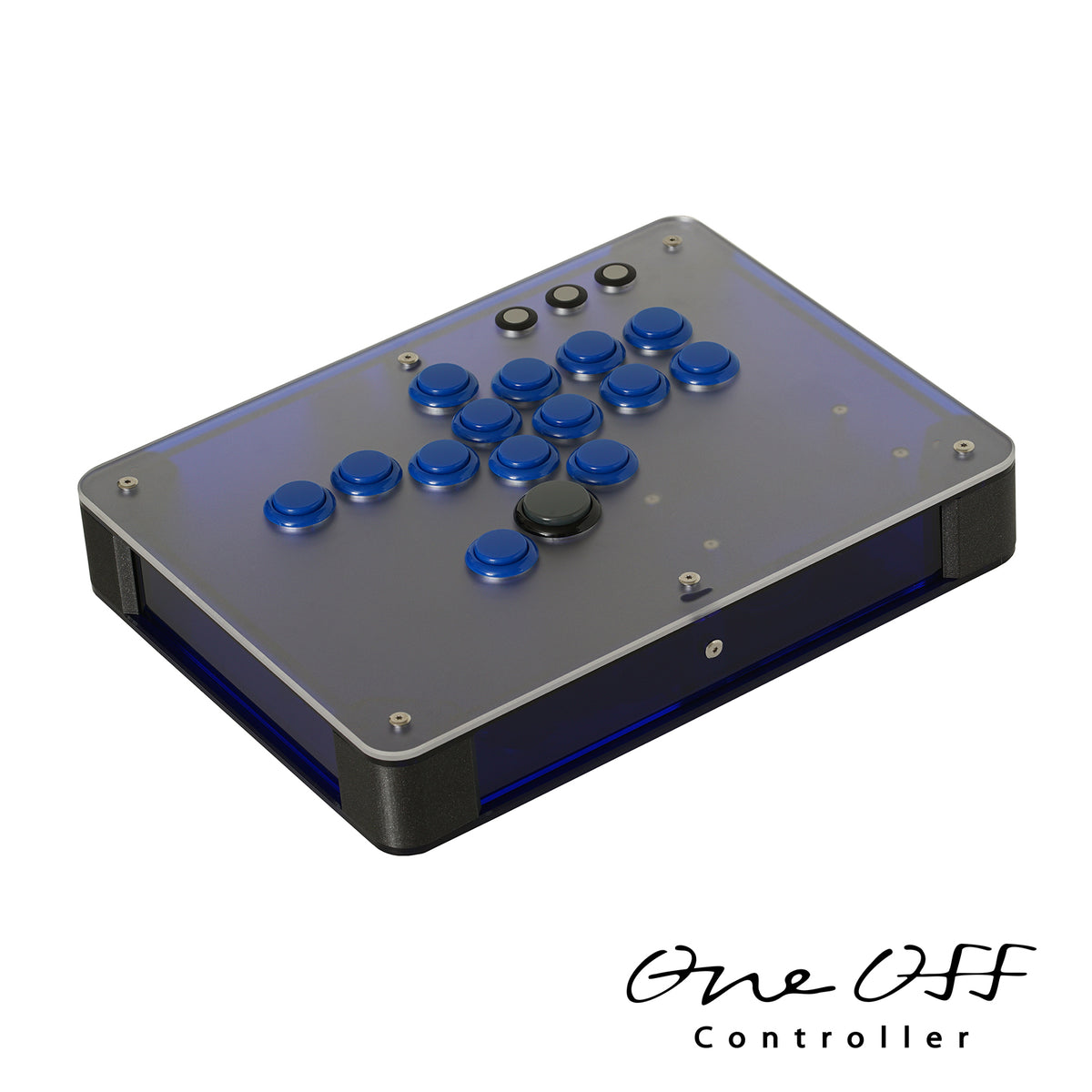 カスタムコントローラー 片面マットクリア×コバルトブルー｜製作事例 #1333｜One-Off Controller