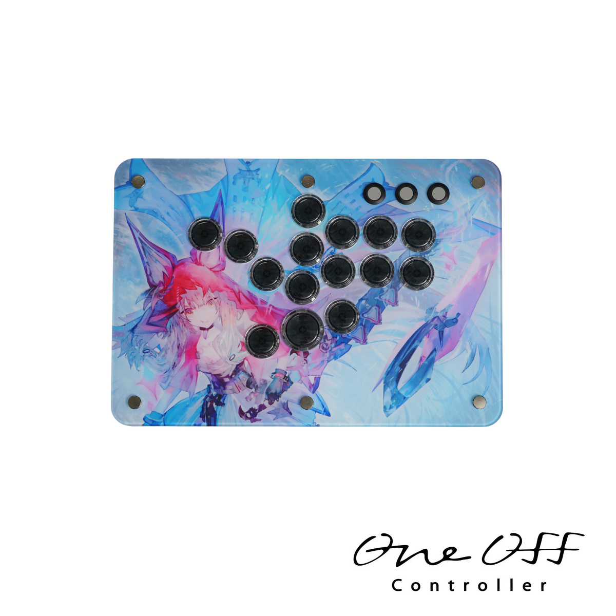 レバーレスコントローラー V3 透明片面マット×レッド｜製作事例 #2037｜One-Off Controller