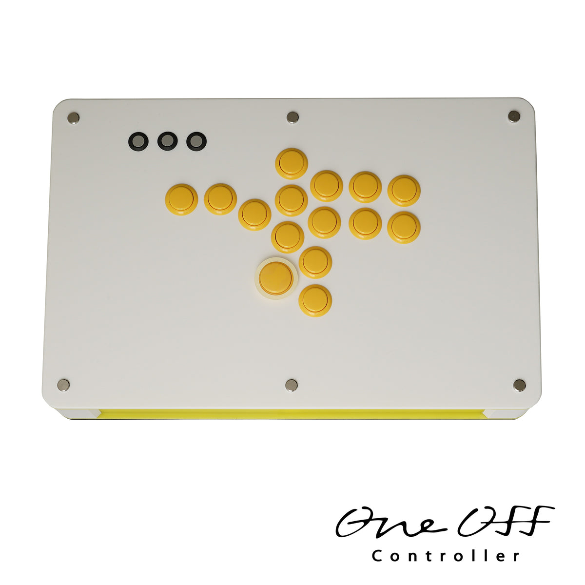 カスタムコントローラー 片面マットホワイト×レモンイエロー｜製作事例 #1612｜One-Off Controller