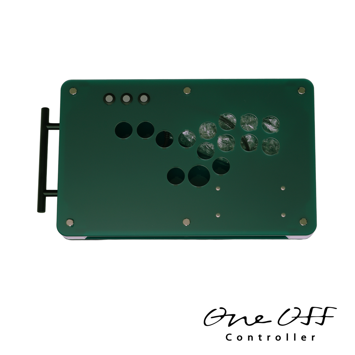 カスタムコントローラー 片面マットクリア×ビリジャン｜製作事例 #1735｜One-Off Controller