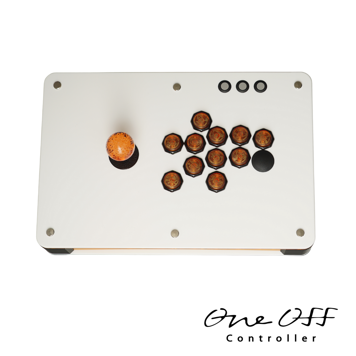 カスタムコントローラー ファインマットホワイト×オレンジクリア｜製作事例 #1966｜One-Off Controller